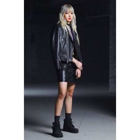 Lisa BlackPink Biker Black Jacket